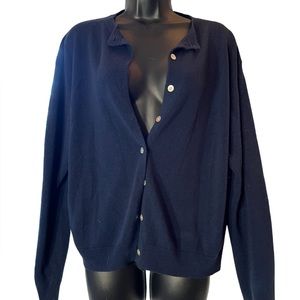 Women's NY & CO Button Up Navy Blue Cardigan Size XL